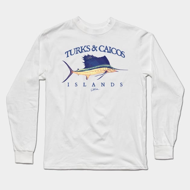 Turks & Caicos Islands Vintage Sailfish Long Sleeve T-Shirt by jcombs